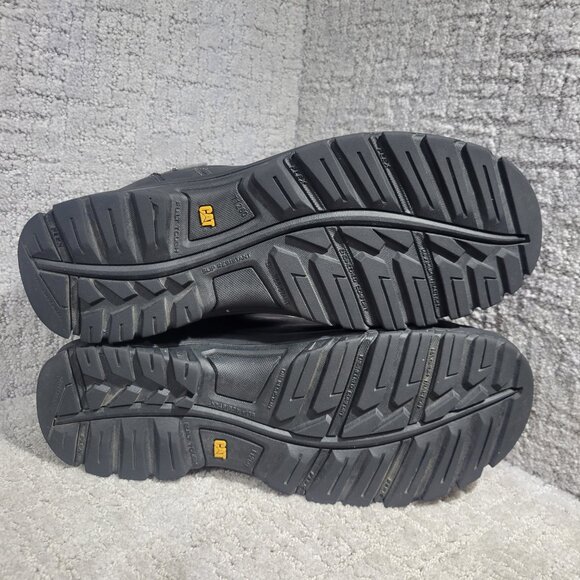 Caterpillar Threshold Mens Size 13M Black Leather Waterproof Steel Toe Work Boot - Picture 8 of 11